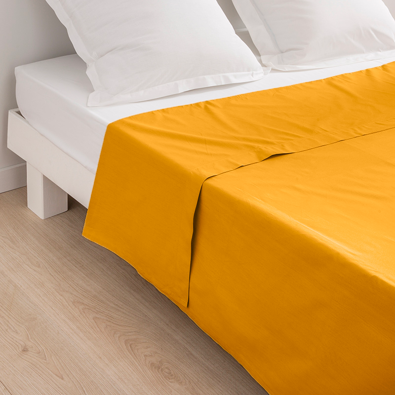 Drap plat couleur polycoton qualité hôtel - orange57 - PROVENCE