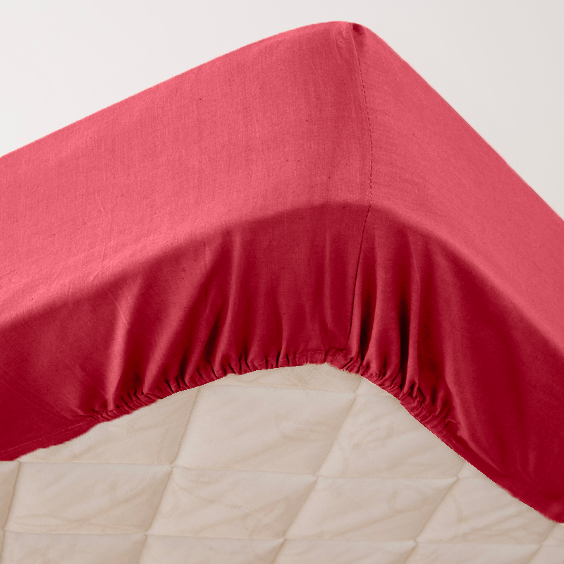 Drap housse couleur Repassage facile rouge44 - PROVENCE